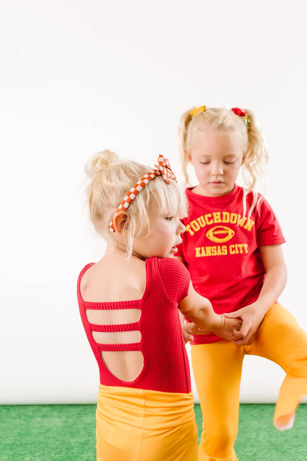 Red Checkered Bow Headband for  Girls