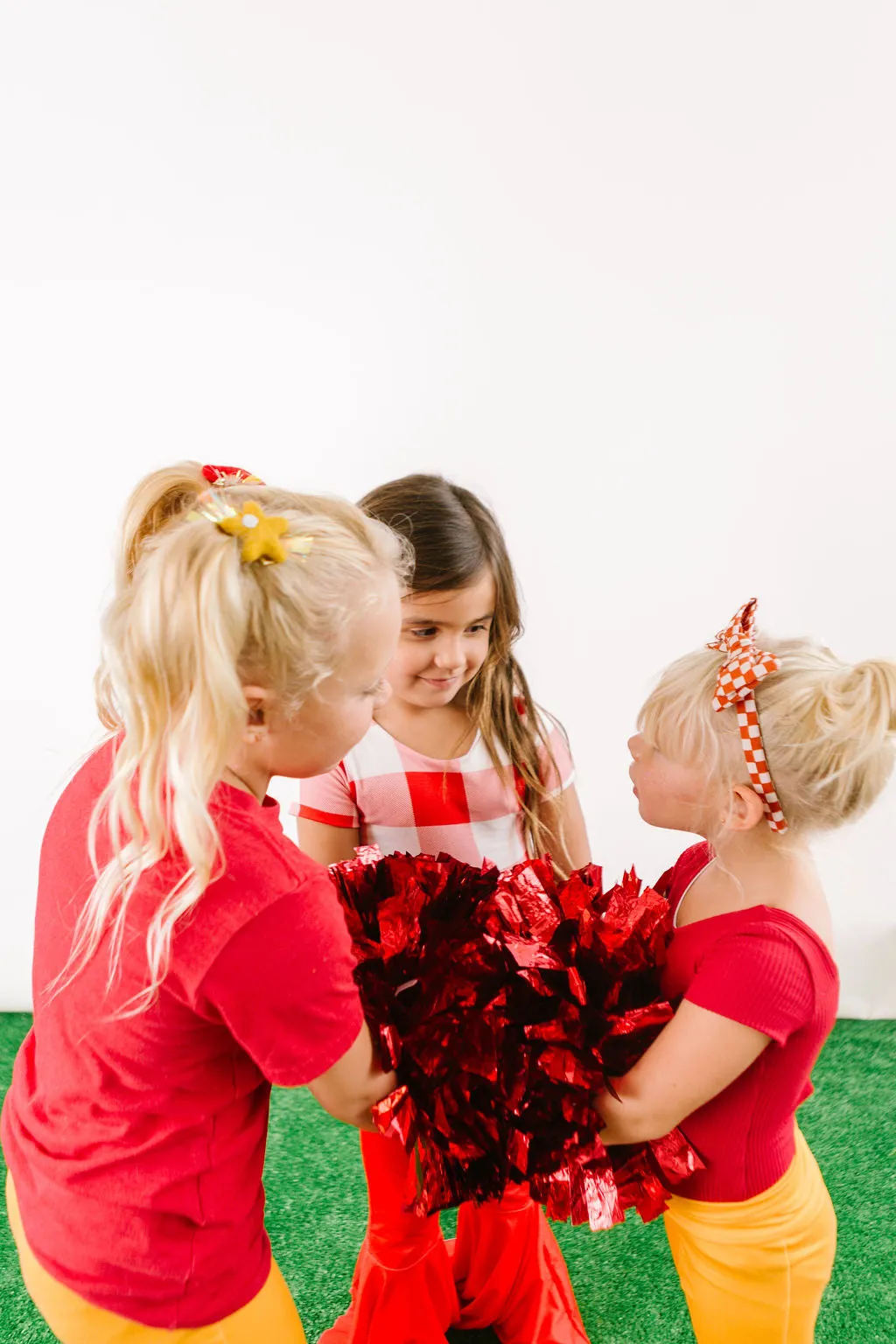 Red Checkered Bow Headband for  Girls