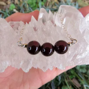 Red Crystal Garnet Necklace w/ Healing Stone Beads