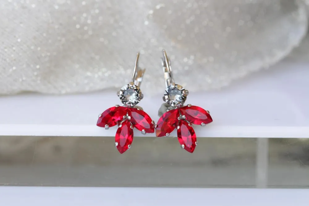 RED GRAY EARRINGS