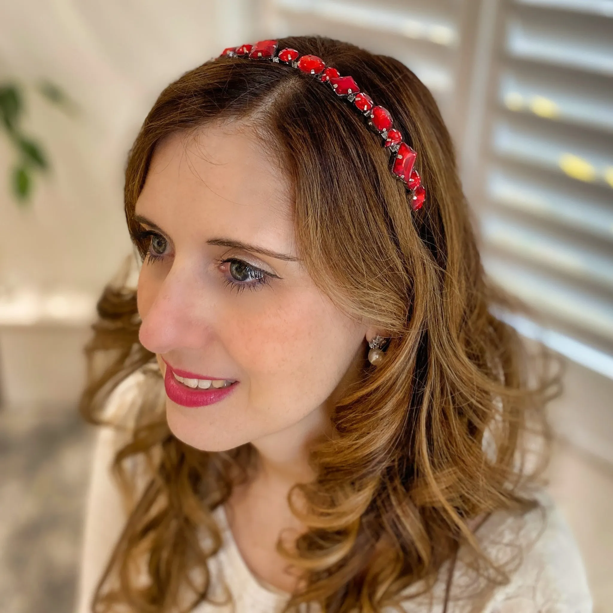 Red Sparkly Headband Wedding Guest Hair Band