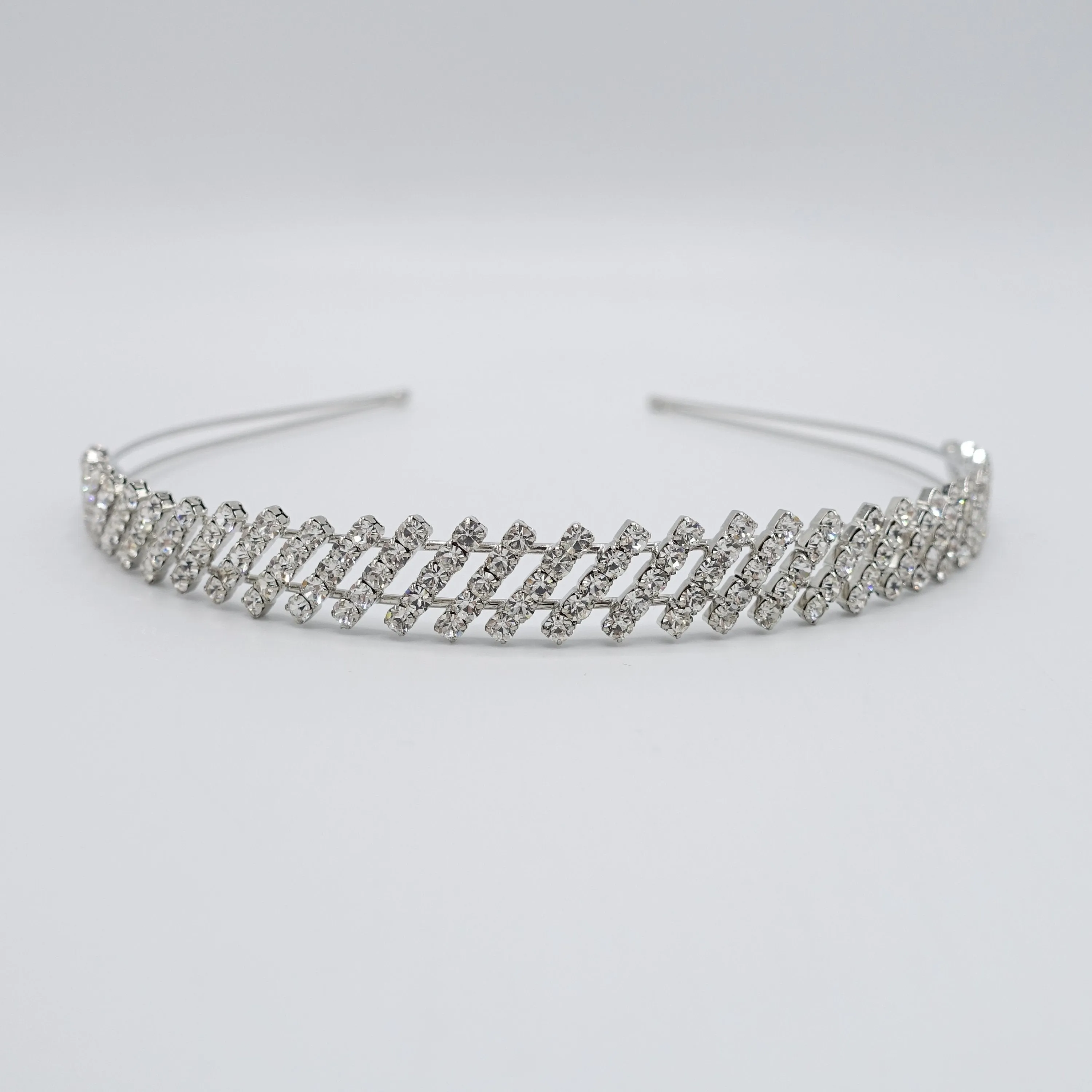 rhinestone diagonal headband double hairband for women