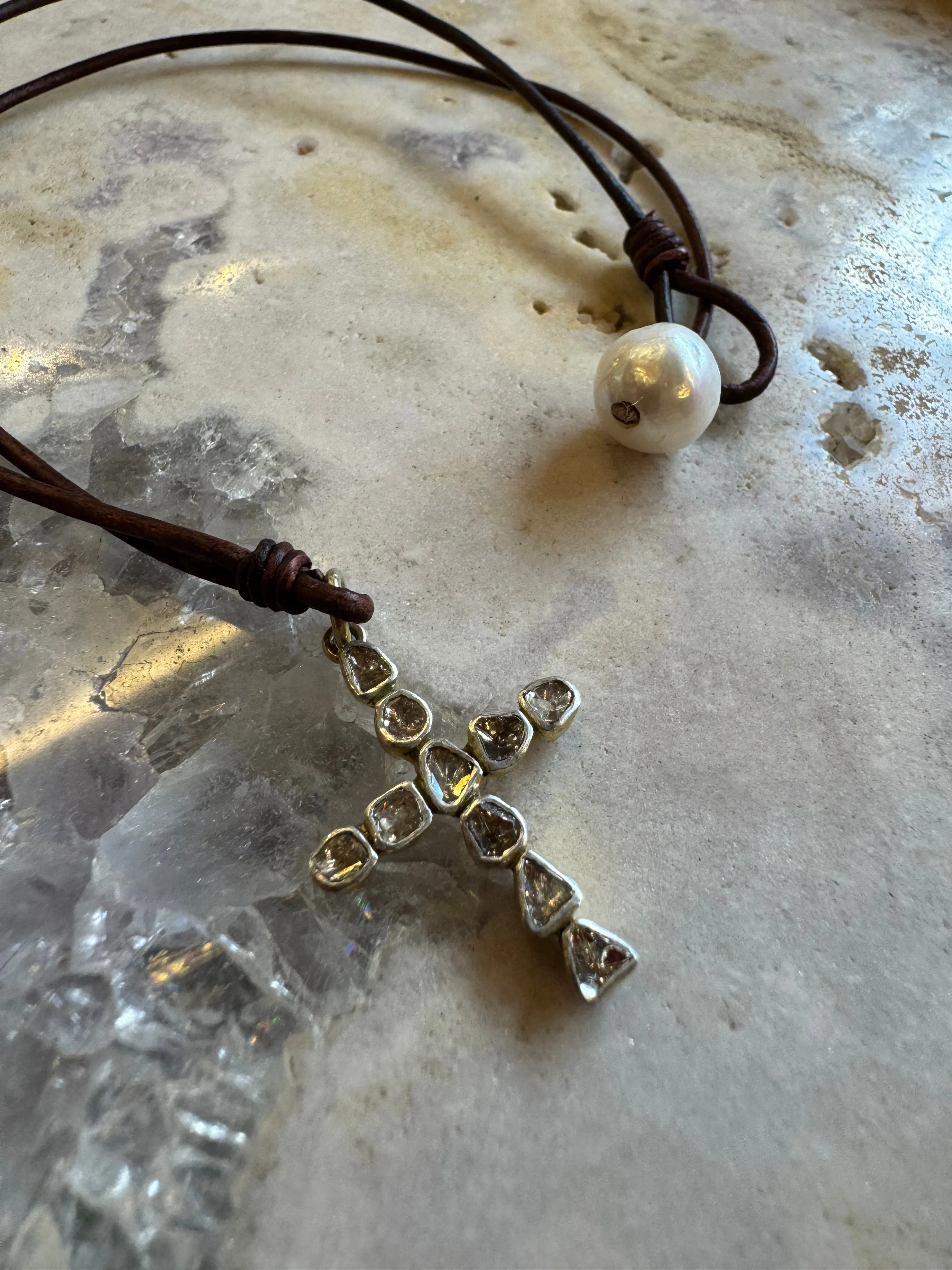 Rose Cut Diamond Cross