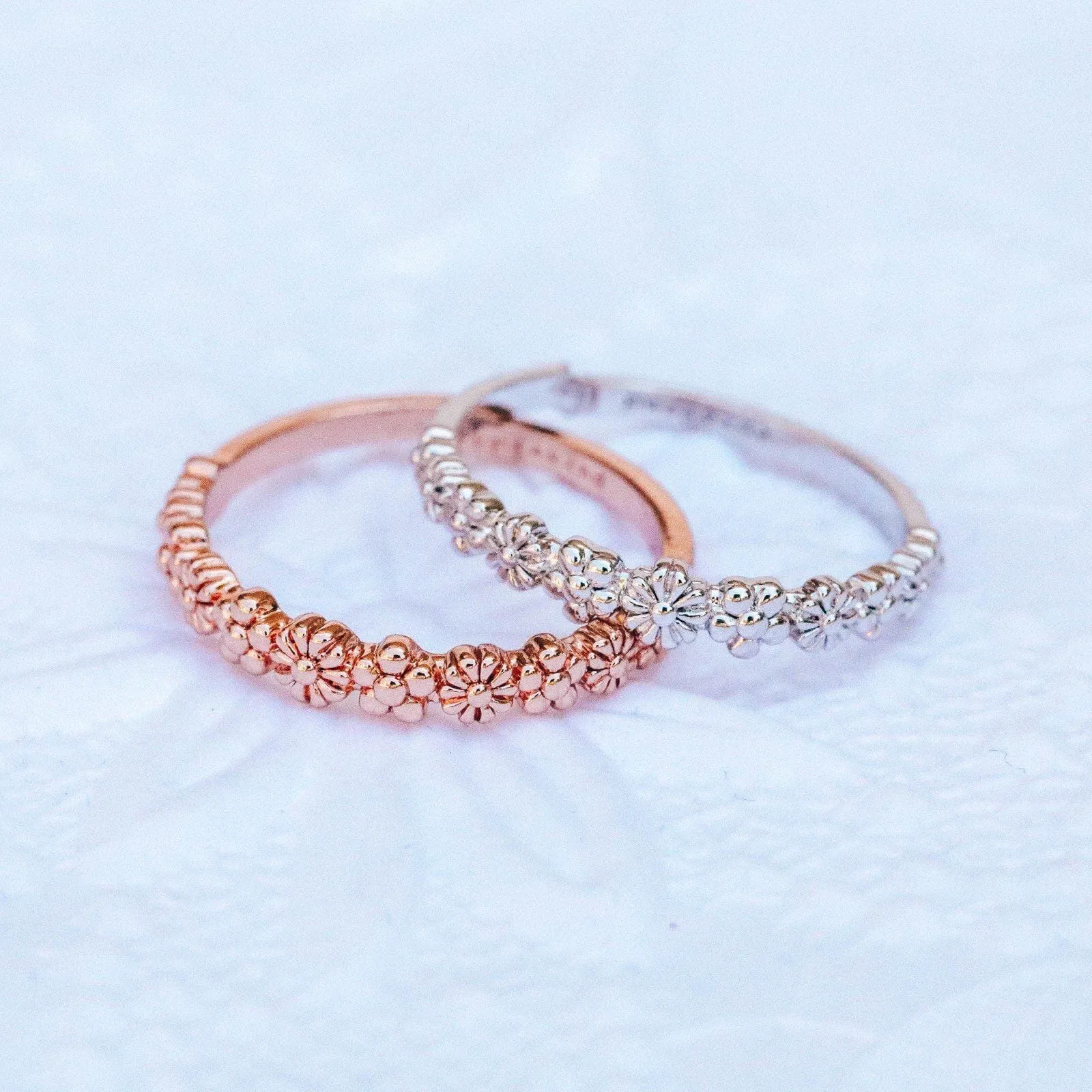 Rose Gold Floral Stacking Ring