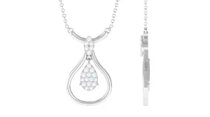 Round Diamond Minimal Teardrop Necklace