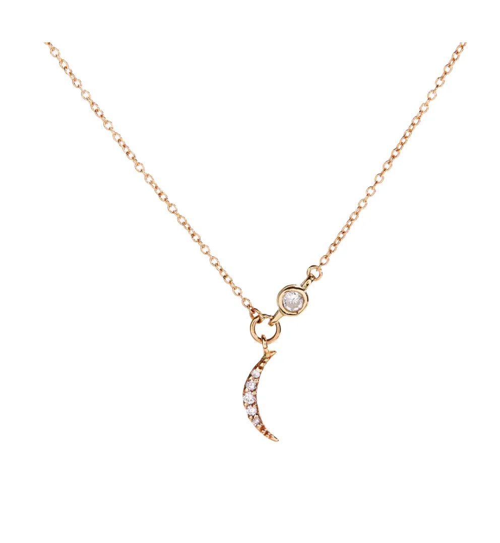 SCOSHA Diamond Crescent Necklace