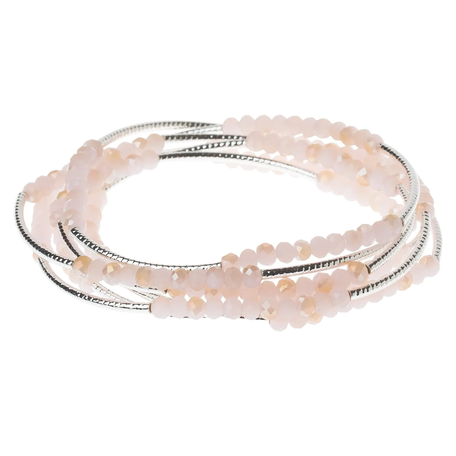 Scout Crystal Wrap Bracelet Necklace-Pink/Silver