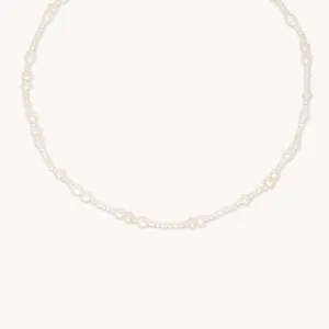 Serenity Pearl Beaded Necklace in Silver