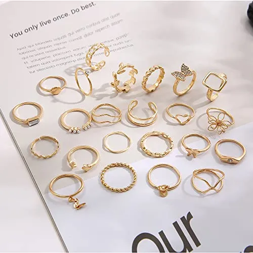 Shining Diva Fashion 23 Pcs Latest Stylish Rings for Women and Girls (14842r)