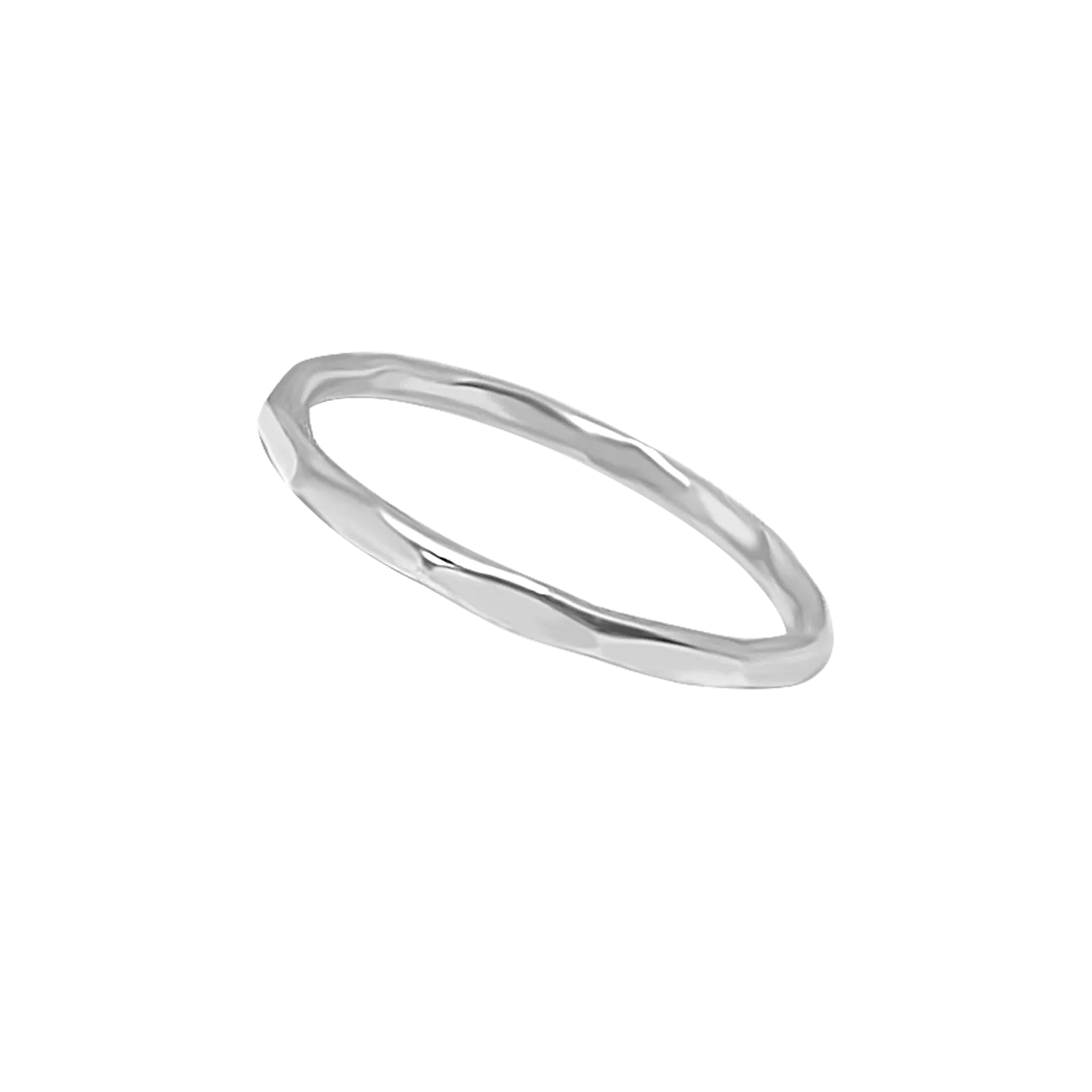 Silver Facet Band Ring