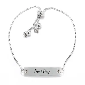 Silver Fire & Fury Adjustable Bar Bracelet