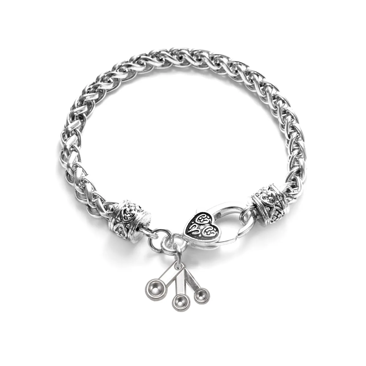 Silver Measuring Spoons Charm Braided Bracelet