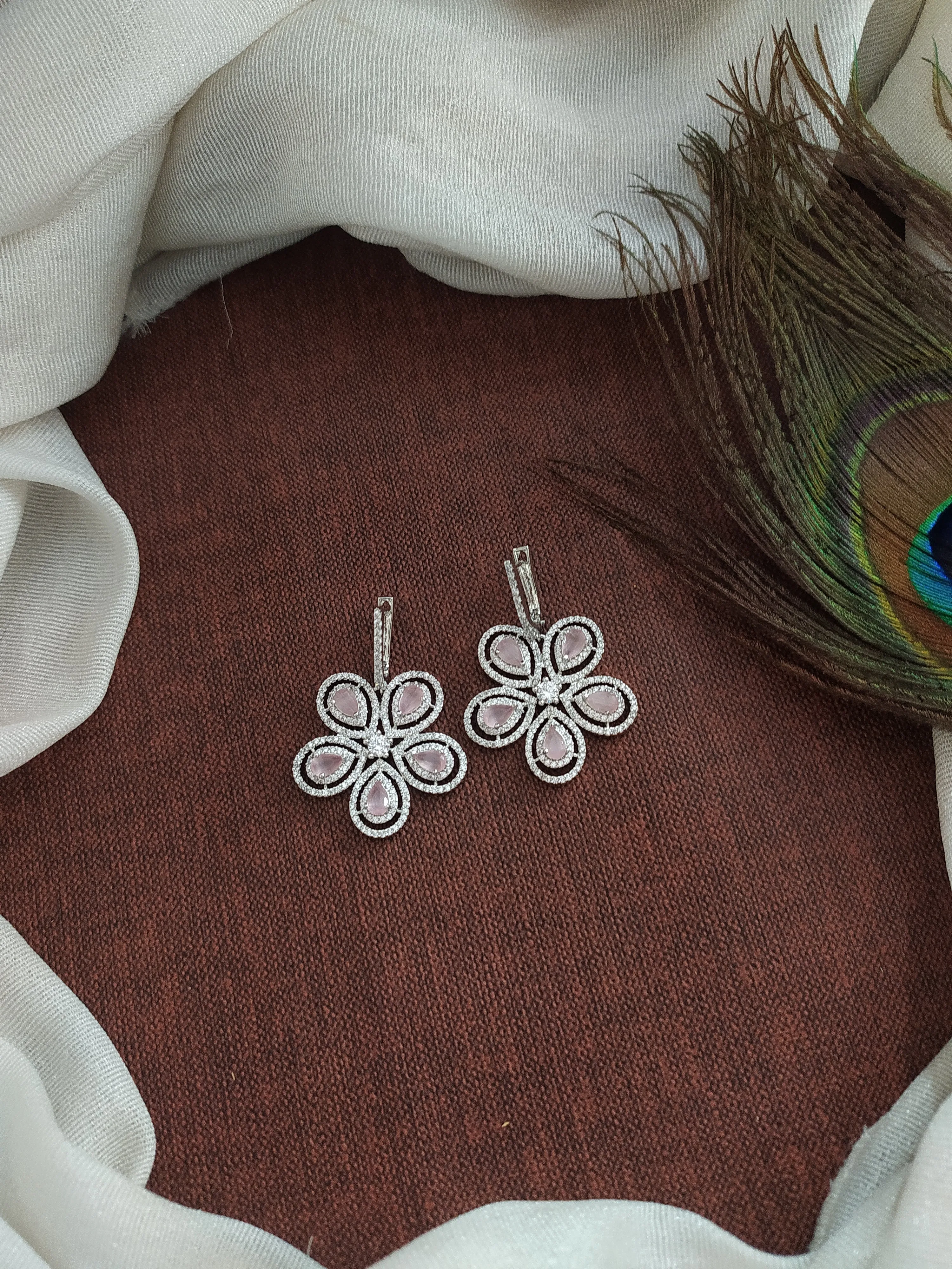 Silver Plated Adorable Zircon Earrings