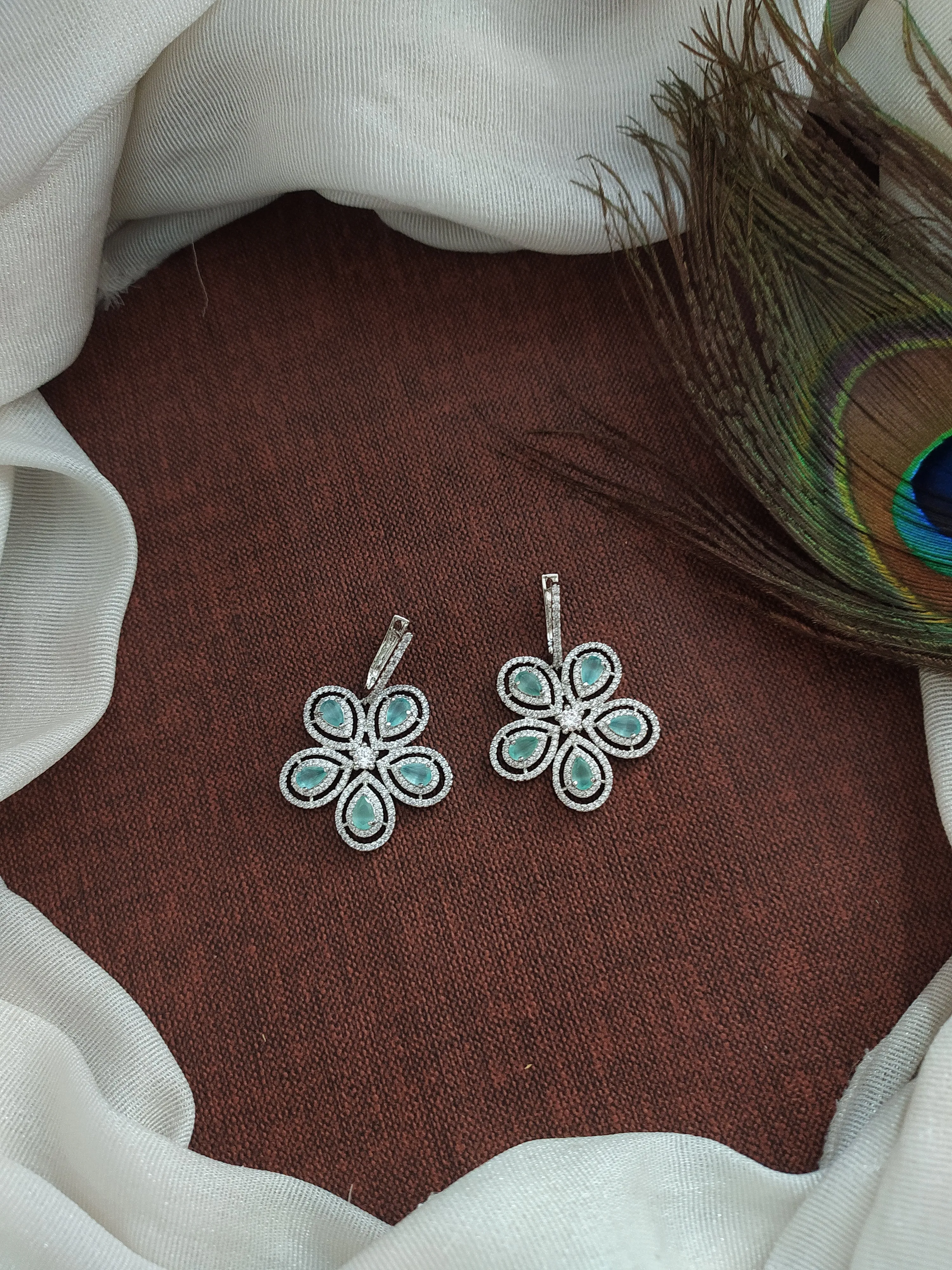 Silver Plated Adorable Zircon Earrings