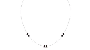 Simple Garnet Station Chain Necklace