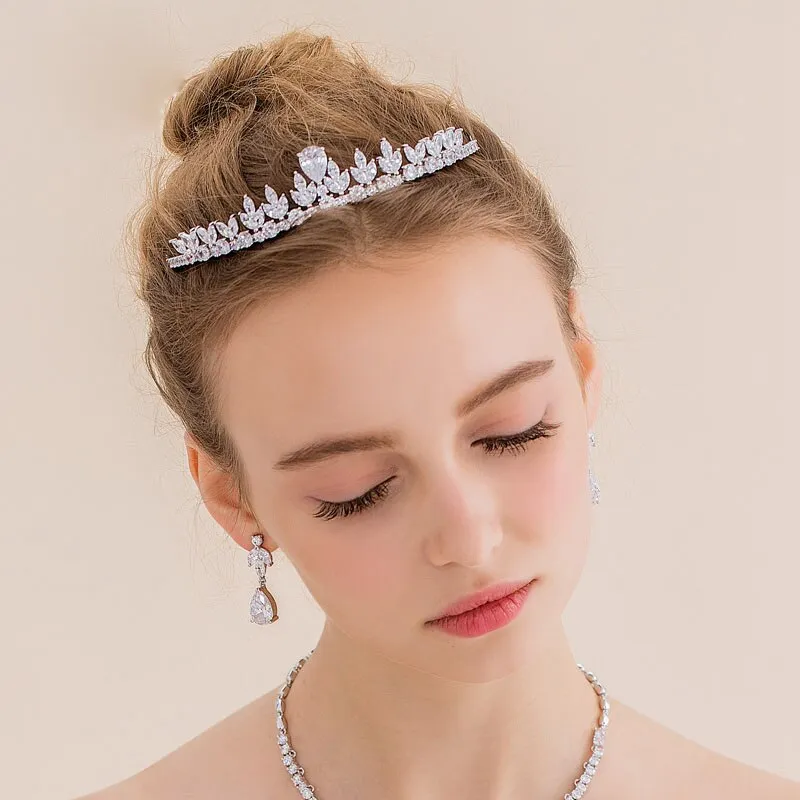 Sparkling Zircon Wedding Dress Hair Accessory Bridal Tiara Crown