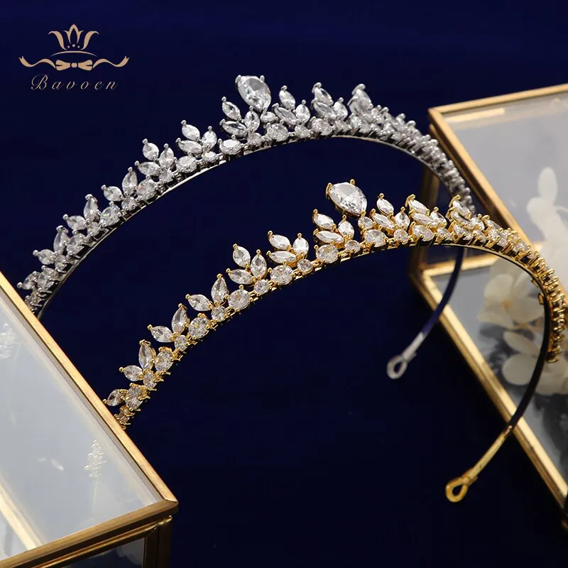 Sparkling Zircon Wedding Dress Hair Accessory Bridal Tiara Crown