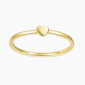 Stackable Gold Plated Heart Ring