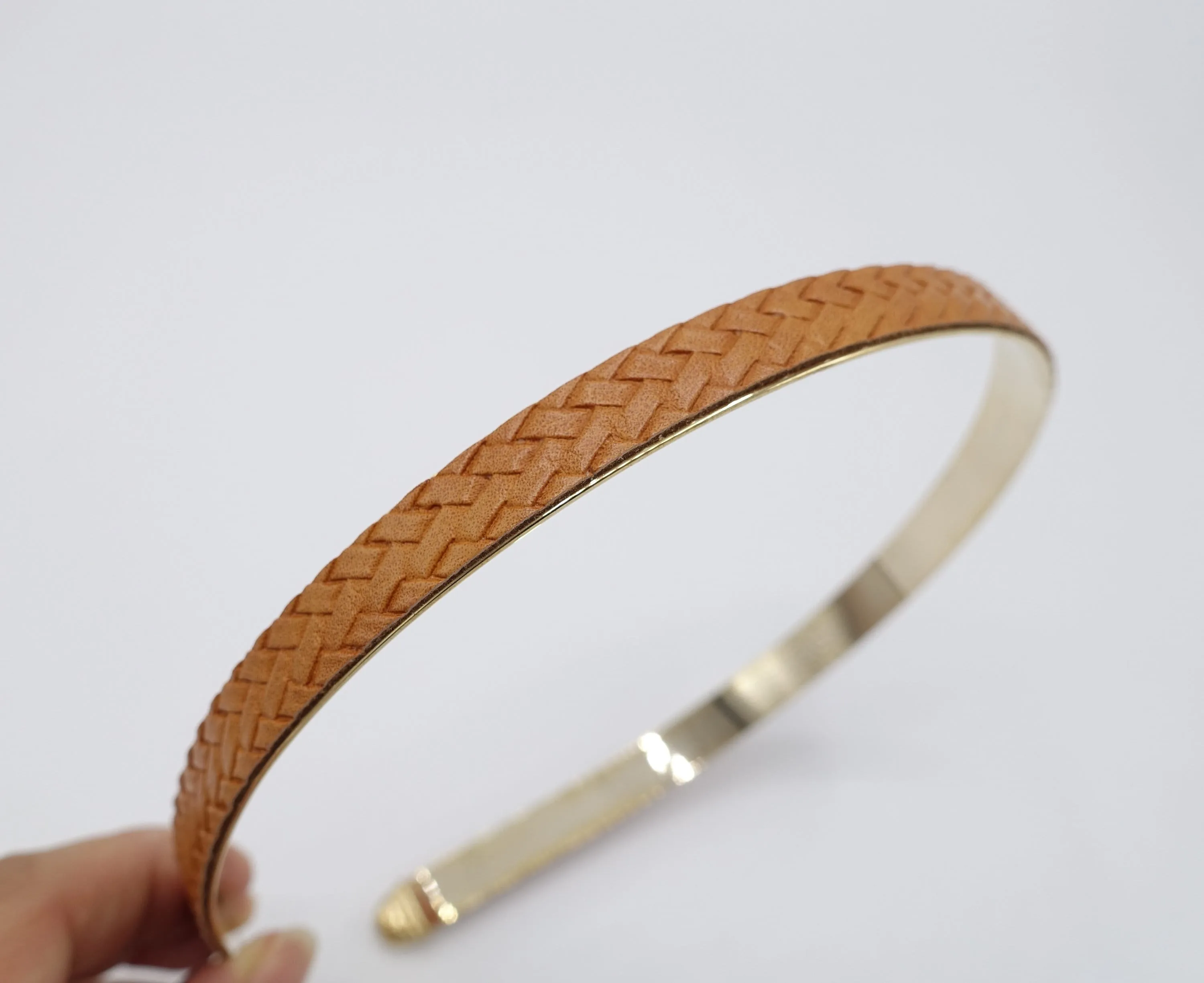 stamped headband, leather headband for women