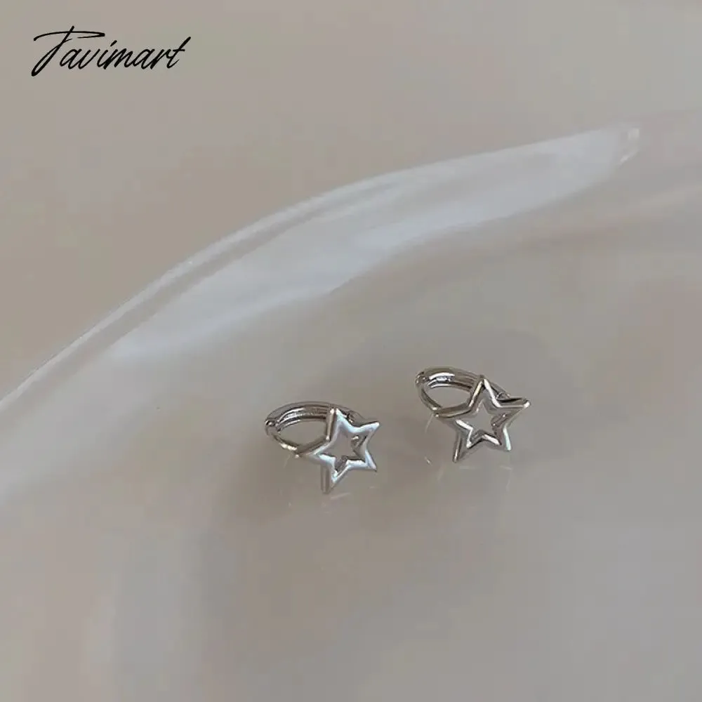 Tavimart Exquisite Shining Zircon Stars Stud Earrings For Women Girls Fashion Design Five Pointed Star Temperament Earrings Jewelry Gifts