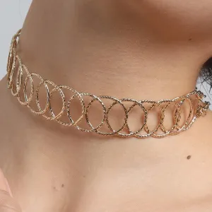 TFC Overlap Gold Plated Choker Necklace