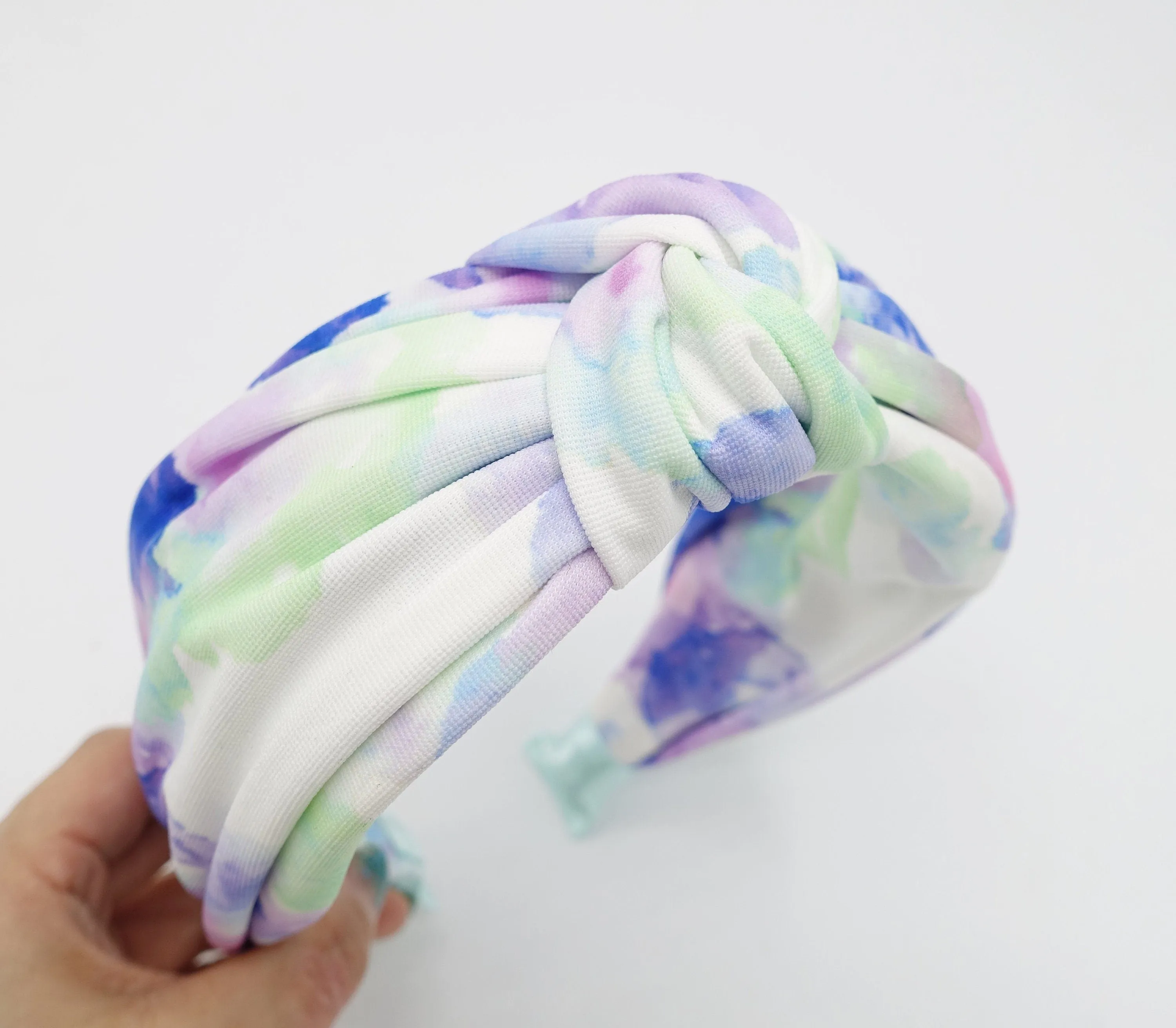 tie dye pattern top knot headband color gradation hairband woman hair accessory