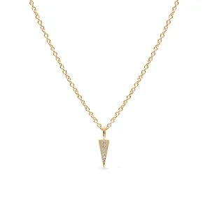 Triangle necklace set with row of diamonds