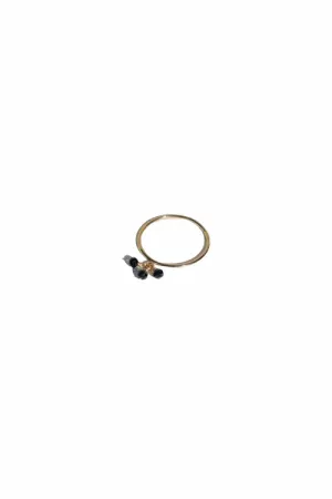 Triple Black Spinel Gemstone Stacking Ring