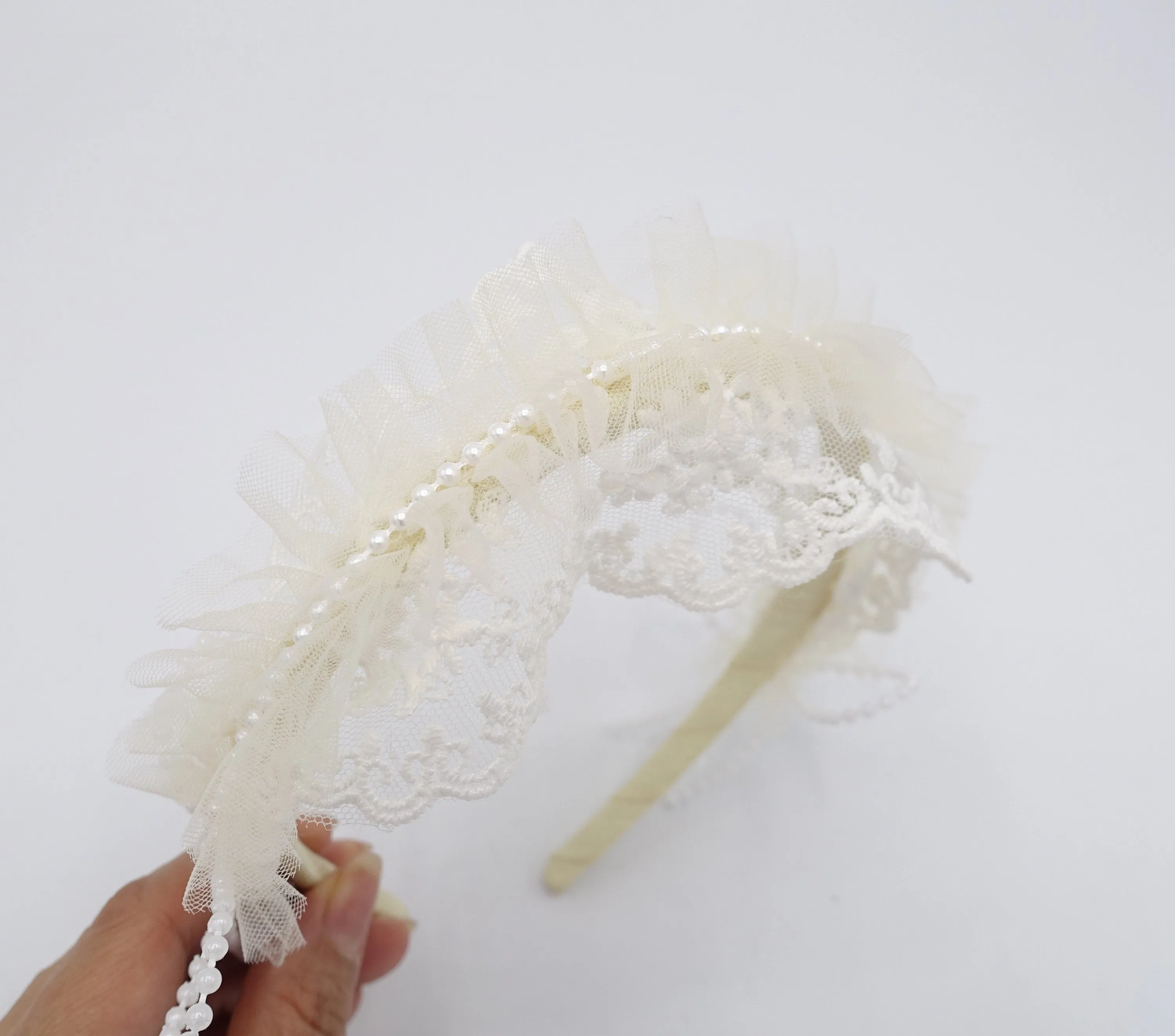 tulle floral lace headband for a girl and kid