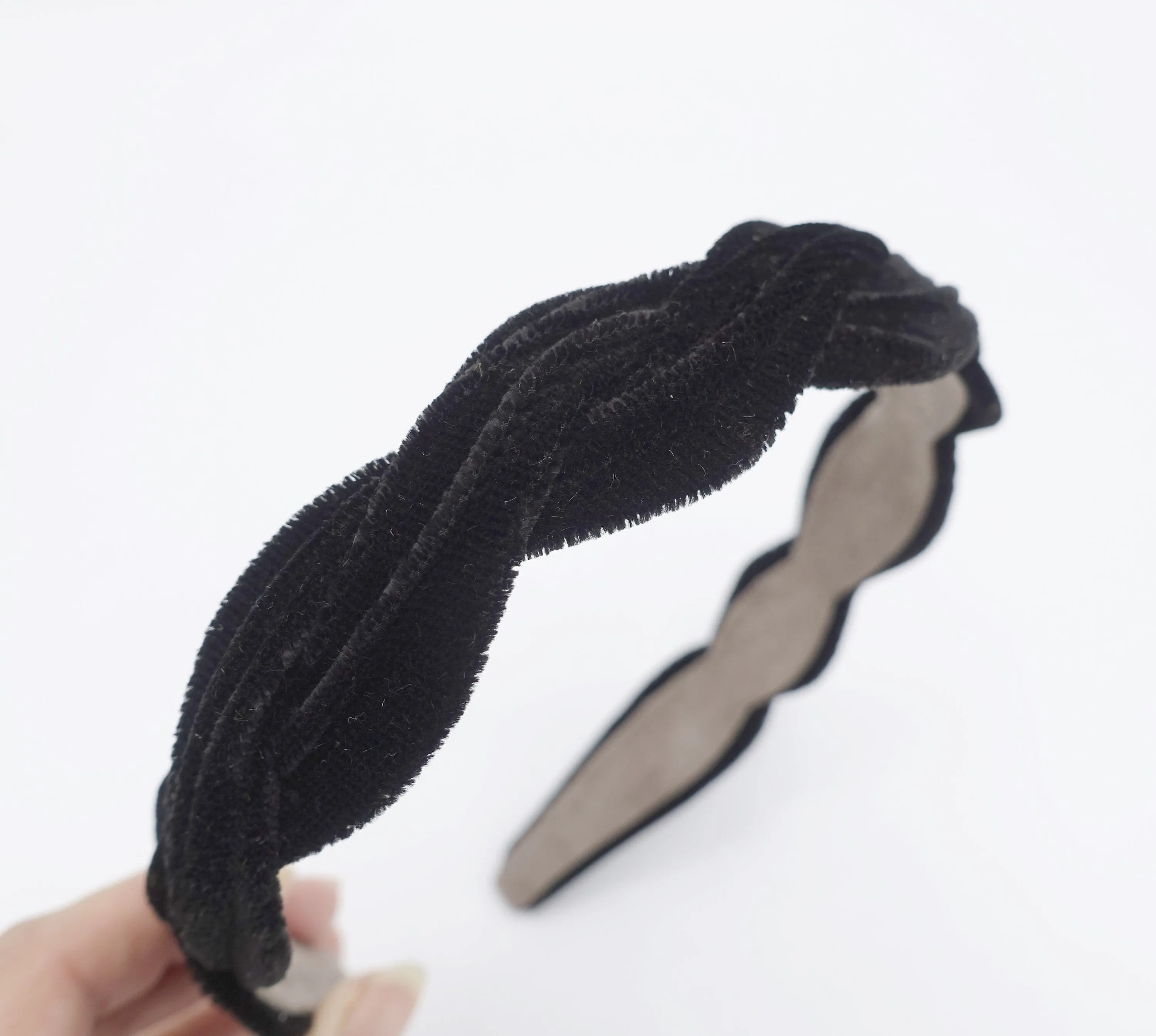 velvet narrow wave headband  for women