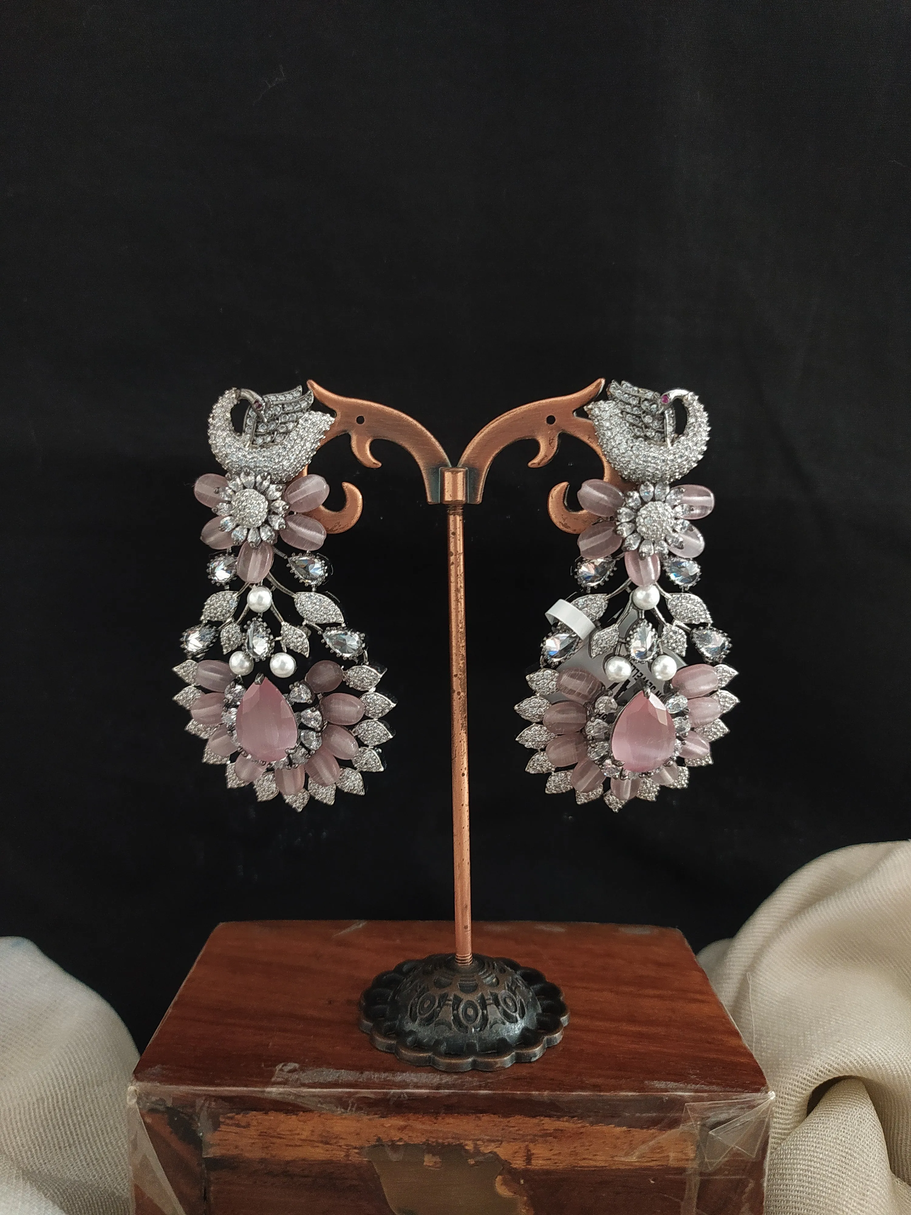 Victorian Baby Pink Designer Earrings