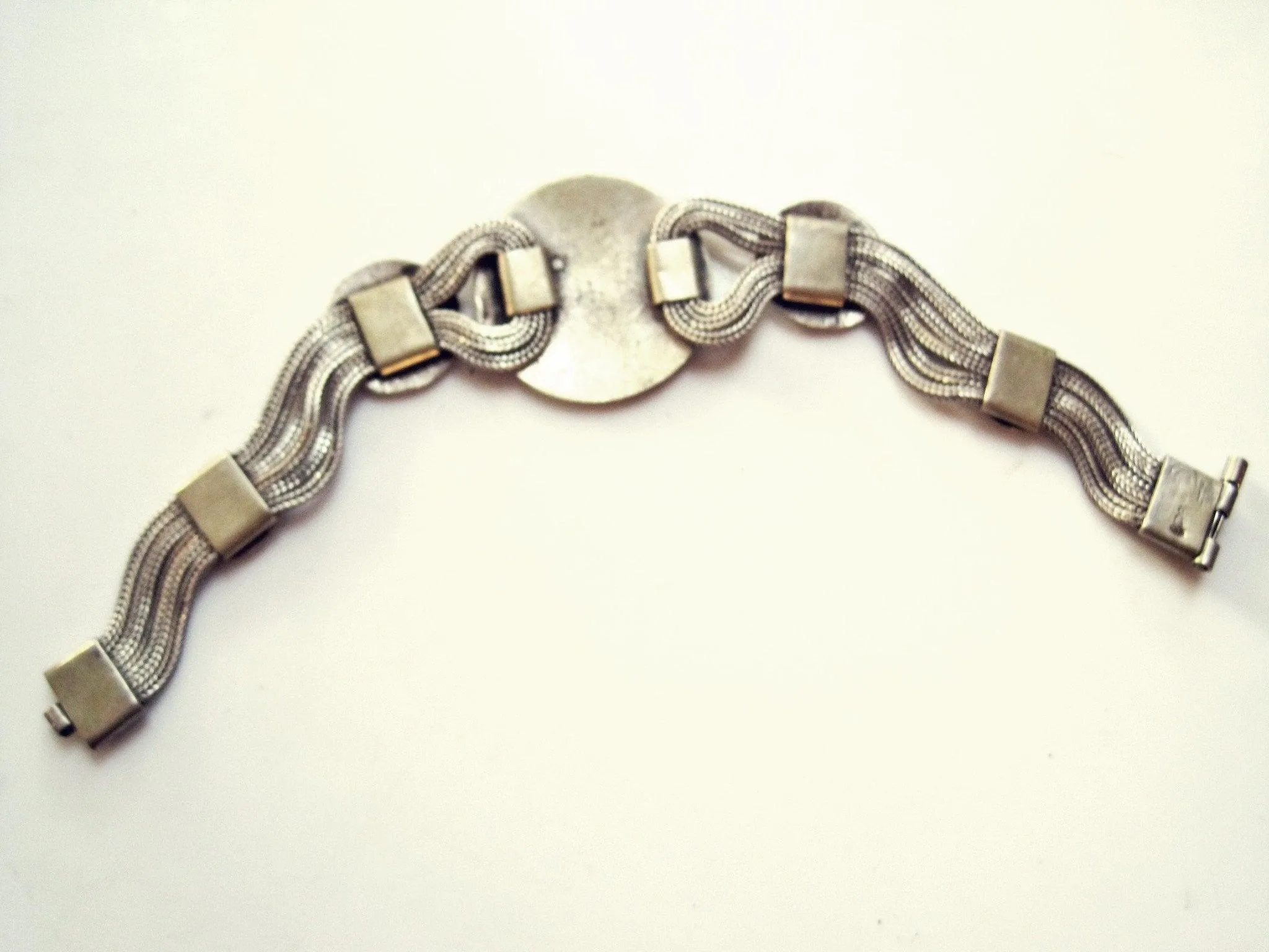 Vintage Silver and Niello Turkish Bracelet