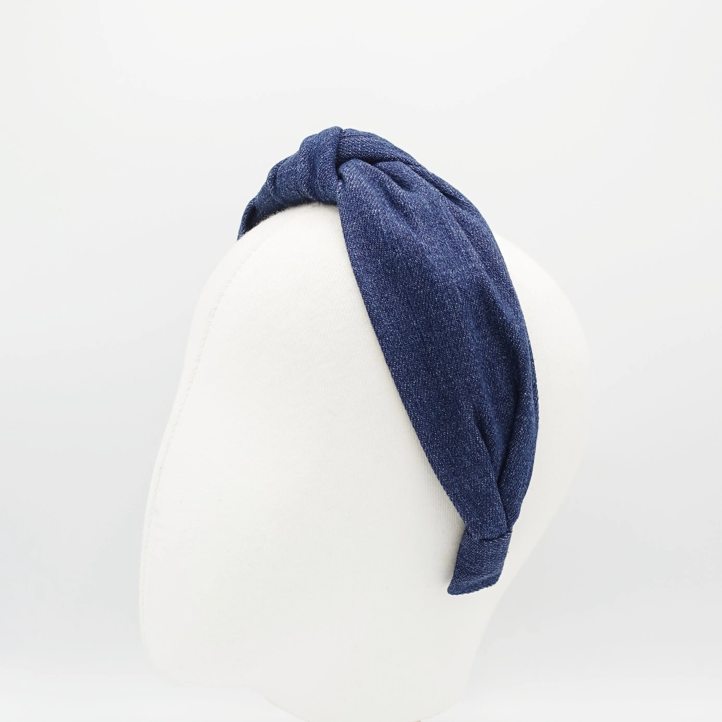 wide denim knotted headband cotton wrap headband women casual hair accessory