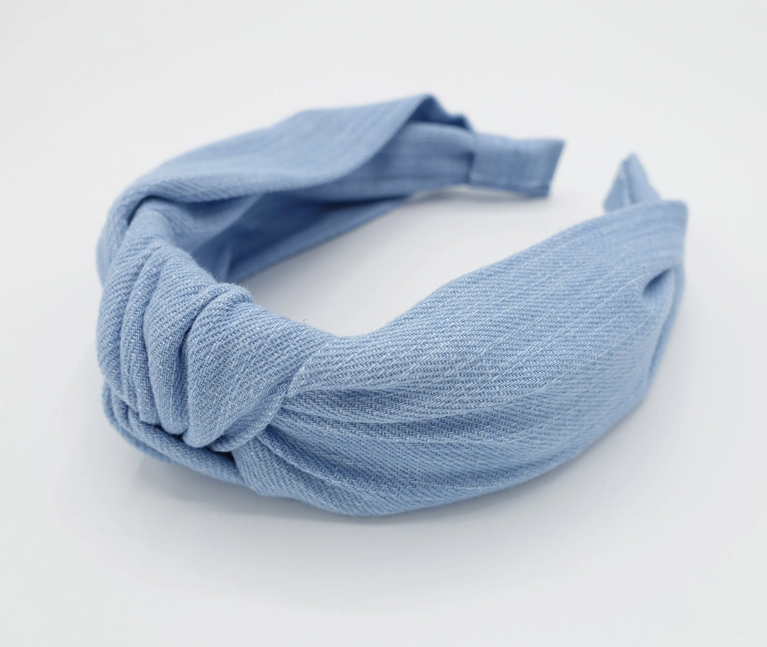 wide denim knotted headband cotton wrap headband women casual hair accessory