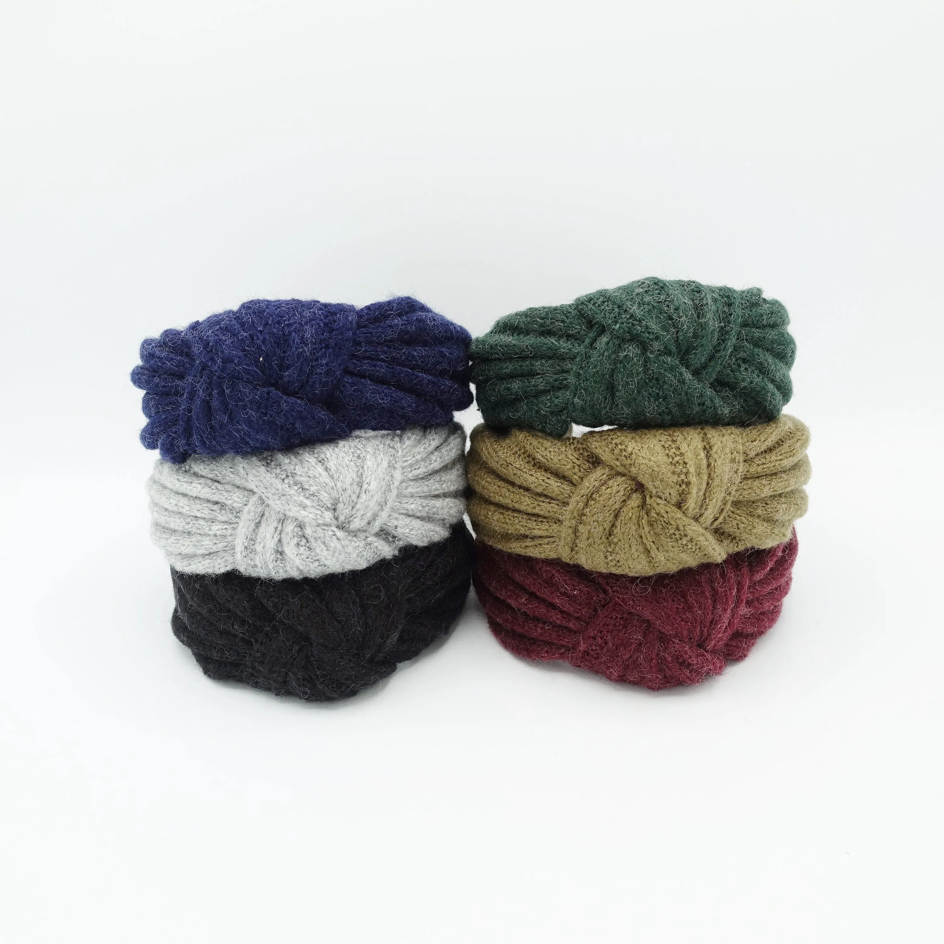 wool knit headband top knot hairband Fall Winter hair accessory for women