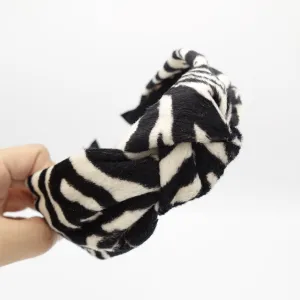 zebra knotted headband animal print pattern hairband woman hair accessory