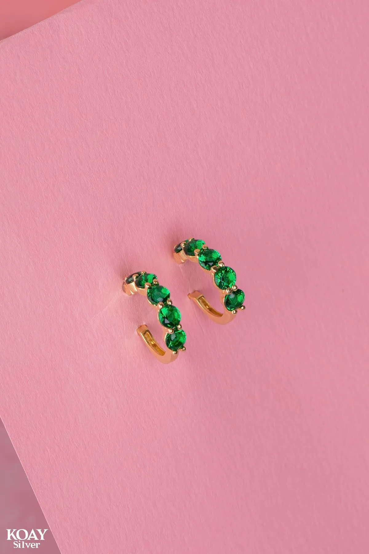 Zircon Green Hoop GP Earring