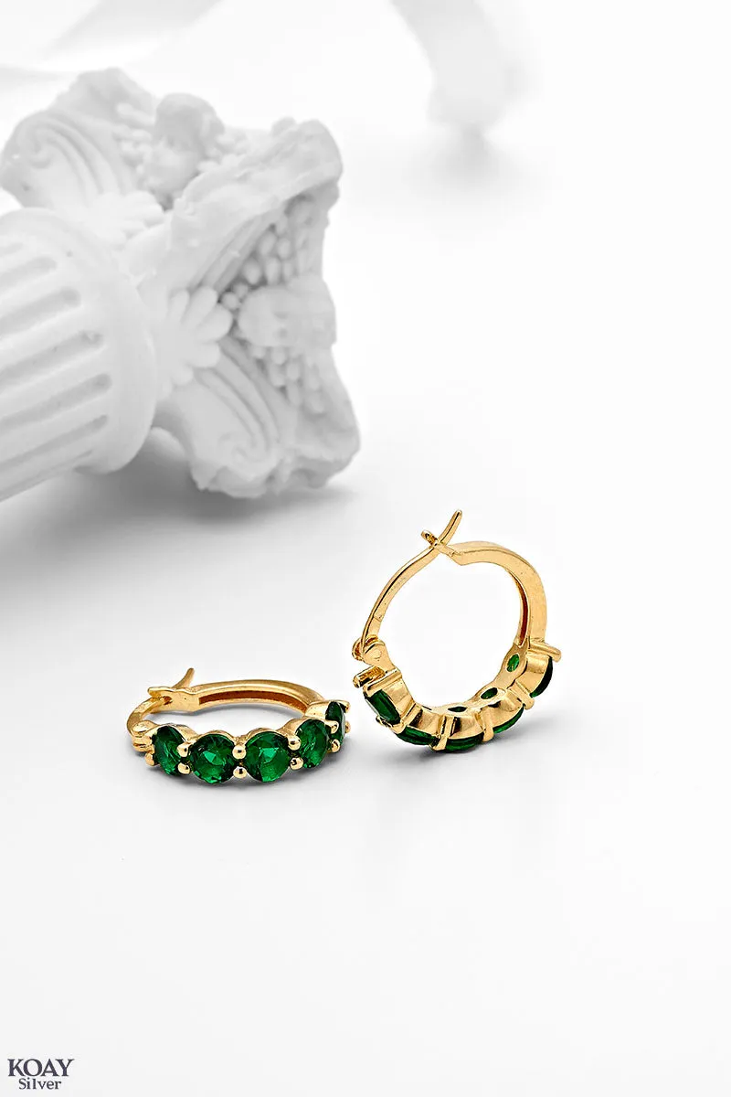 Zircon Green Hoop GP Earring