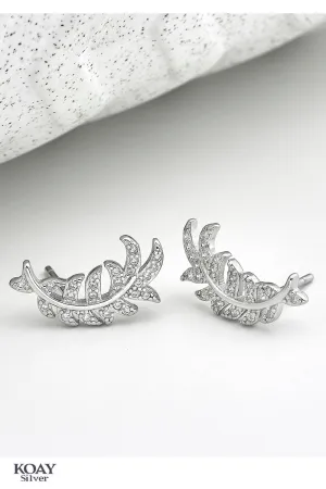 Zircon Leaf (05) Earring