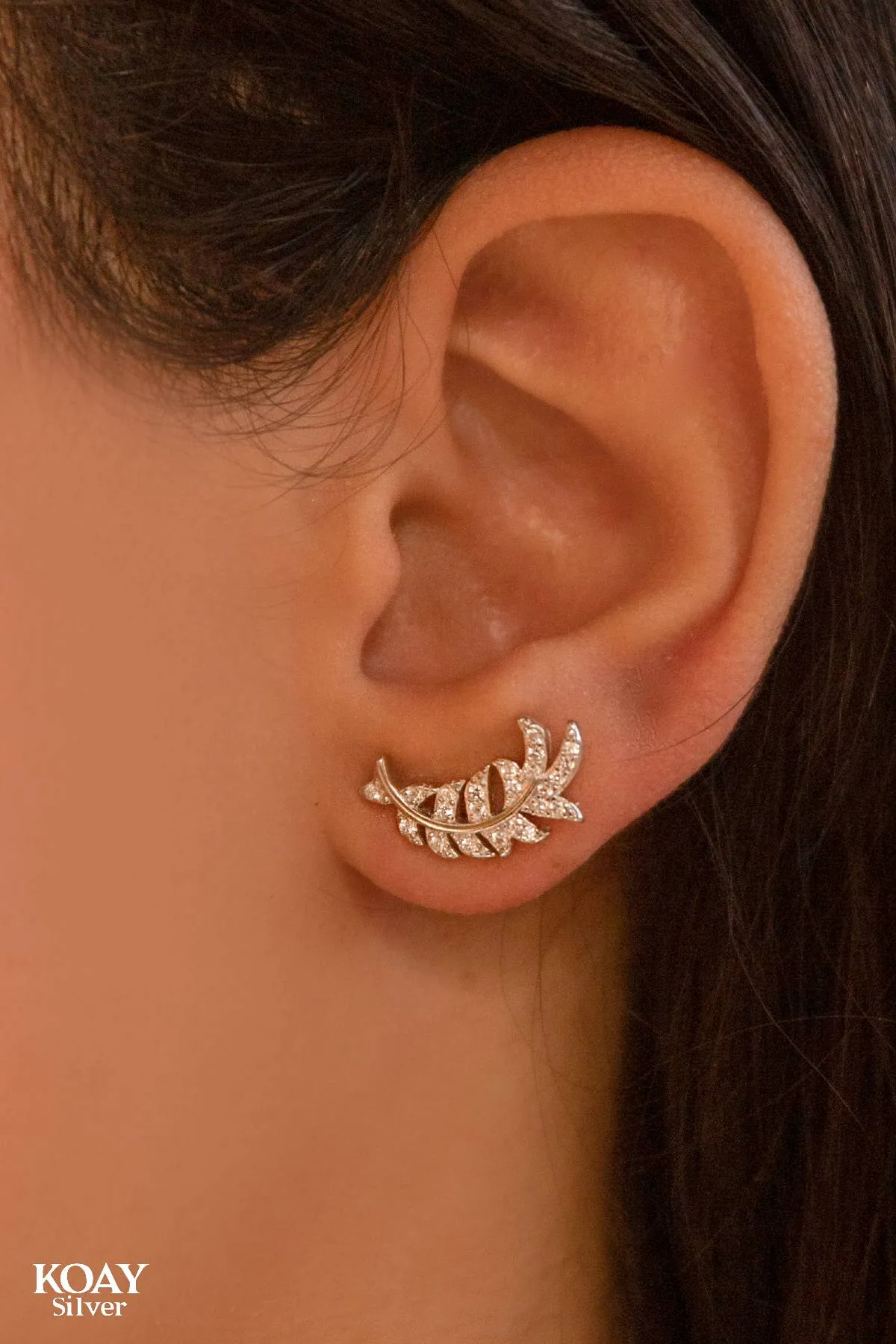 Zircon Leaf (05) Earring