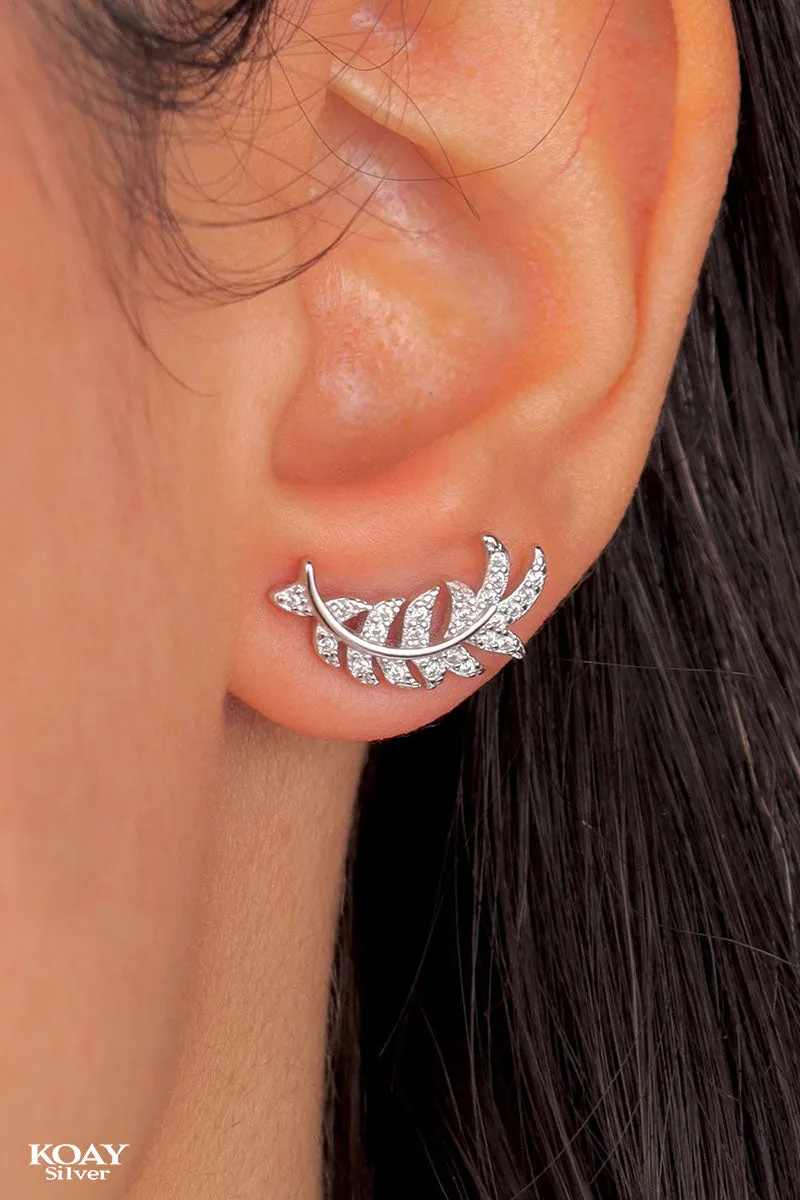 Zircon Leaf (05) Earring